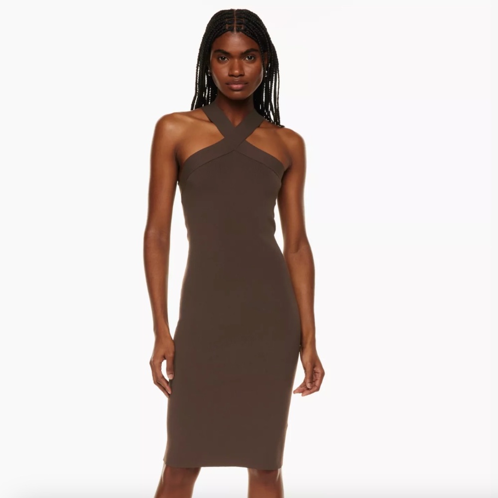 Sculpt Knit Criss Cross Midi Dress -- Sage DISCONTINUED